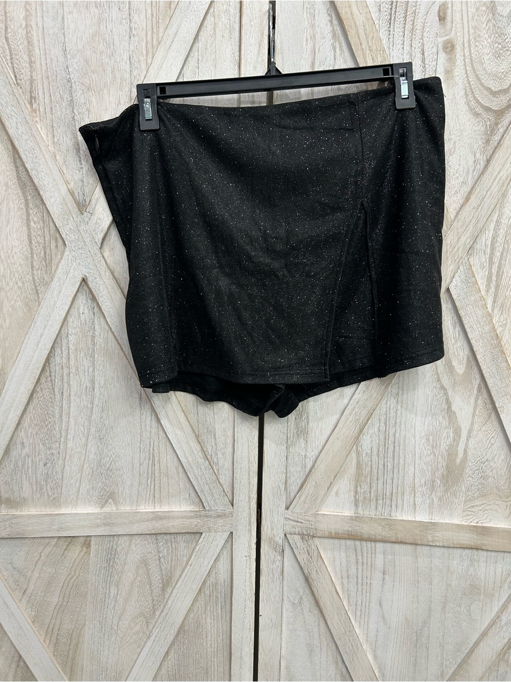 SHEIN Black Curve Sparkling Skort-concert ready!